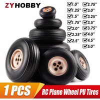 RC Plane Wheel PU Tires with Golden Aluminum Hub Diameter 1 inch to 5 inch