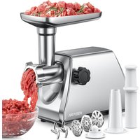 Heavy Duty Electric Meat Grinder Fast Quiet Meat Mincer with 3 Plates, 2 Stainless Blades amp Kubbe Kit Easy to Clean for Home