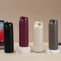 550ml Matte 304 Stainless Steel Insulated Tumbler, Flip Straw Lid Water Bottle for Office & Daily Use