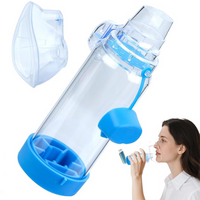 Chambre d'inhalation Automizer Spacer Mist avec masque et gobelet pour bébés, adultes et enfants, pour l'asthme, compatible avec les compresseurs et nébuliseurs
