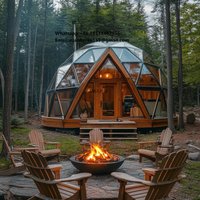 Igloo House Glass Sunroom Camping Glamping Geodesic Dome Tent Resort Garden Outdoor Metal Frame