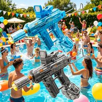 UZI Electric Water Gun with Flashing Function Continuous Shooting Water Blaster Summer Outdoor Beach Games for Children