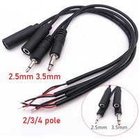 2.5mm 3.5mm 1/8'' Mono Stereo Male Female Plug Jack Connector 2/3/4Pin AUX Extension Wire DIY Audio Earphone Mic Repair Cable