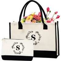 Fashion canvas lady tote bag with letter prints shopping bag multi-functional storage bag daily commuting handbag