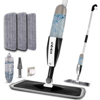DARIS Spray Mop, 360ml Bottle, 3 Microfiber Mop Pads, Scraper, Mop Clip, Wet and Dry Use, Flat Floor Cleaning Mop