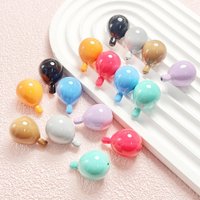 10pcs/lot New style color print cartoon hot-air balloon shape acrylic straight holes beads diy jewelry garment accessory
