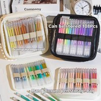 Languo Color Pen Pouch Hand Accounting Storage Bag Multi-Layer Can Hold 36/108 Gel Pens Case Portable Stationery Organizer Bag