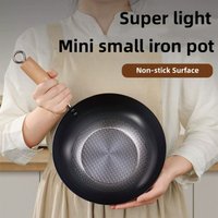 Handgefertigte Bratpfanne aus Eisen, Wok-Pfanne, unbeschichteter Gasherd, Induktionsherd, universeller Antihaft-Eisen-Wok-Topf, Kochgeschirr-Set