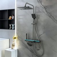 Intelligent Digital Bathroom Shower Set Four Function Bathroom Shower Faucet Set Temperature Display Rainlfall Shower System Set