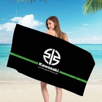 Kawasaki Motorcycle Logo Bath Towel Microfiber Soft Water Absorbing Breathable For Girl Kids Decorative Cartoon Beach Towel