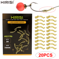 Hirisi AG196 20Pcs Carp Fishing Hook Kickers Curve Shank Hook Line Aligner Hair Rig Sleeves Terminal Fishing Tackle Accessories