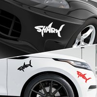 2PCS/SET Shark Car Sticker, Waterproof Vinyl Decal for Car, Motorcycle, Laptop, Window, Bumper, DIY Decor, Multiple Colors