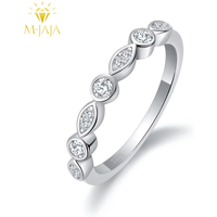 M-JAJA Moissanite Wedding Band S925 Sterling Silver 7 Stones Ring for Women Engagement Rings Fine Jewelry Couple Promise Ring