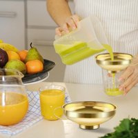 1pc Stainless Steel Gold-plated Thickened Wide-mouth Funnel Salad Sauce Large-caliber Funnel Jam Drain Oil Drain