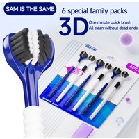 3D Manual Toothbrush 6pcs Three sided U-shaped Soft Toothbrush for Comprehensive Oral Cleaning for Adults, Men and Women, Coup