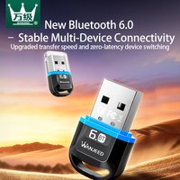 WANJEED USB Bluetooth 6.0 Dongle Adapter for PC Speaker Wireless Mouse Keyboard Music Audio Receiver Transmitter Bluetooth