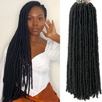 18 Inch Goddess Faux Locs Straight Gypsy Locs Crochet Hair Black Crochet Braids Dreadlocks Pre-Looped Synthetic Hair Extensions