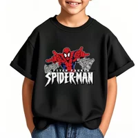 2D Spiderman Super Hero Cartoon Pattern 2026 Hot Sale Summer New Short Sleeve Casual Tops For Children