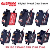 NEW Override Digital Servo Mechanism Hobby 9G/17/25G 6KG 9KG 15KG 20KG Metal Gear Micro Servo For 1/8 1/10 RC Plane Glider Robot