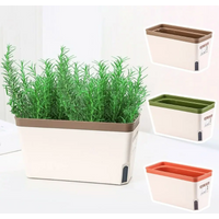 Modern Stylish Double Layer Flower Pot Rectangular Indoor Flower Planter Box Self Watering Plant Pot Hydroponics Planter