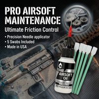 Tactical Airsoft Gearbox Lubricating Oil Needle Lube Lint Free Swabs Kit for AEG GBB Rifle Pistol O-Ring Cleaning Protection