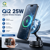 Ładowarka bezprzewodowa Qi2.2 25W z chłodzeniem, magnetyczny uchwyt samochodowy na telefon 360 ° Obrotowa podstawka do szybkiego ładowania iPhone 17 16 15 Pro Max