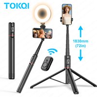 TOKQI C10 Tripod 72inch Extendable Bluetooth Selfie Stick, Aluminum Alloy Brackets for Smartphone iPhone Android Cellphone Shoot