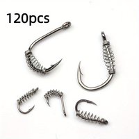 120pcs of Stainless Steel Fishing Hook Springs, Designed for Carp And Bait Fishing Additions, Featuring Spring Bait Feeders
