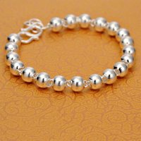 Original Pure 999 Silver Bracelet For Women Man Baby Femme Boules 5mm 4mm Balls Beaded Jewelry Sterling Silver Bracelets 13-23cm
