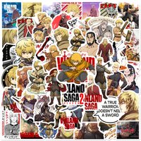 50PCS VINLAND SAGA Stickers Decals for Phone Laptop Notebook Suitcase Guitar DIY Cartoon Aesthetic Stickers