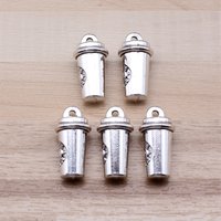 IFOCUS 5pcs/Lot 3D Coffee Cup Charms For DIY Jewelry Making Zinc Alloy 21x10mm/0.83x0.39inch