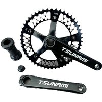 AliExpress NONE TSUNAMI Hollow Integrated Crankset 49T Chainwheel 7075 Aluminum Alloy 165mm Crank Fixed Gear Bike Parts Including B.B.