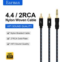 4.4mm Balanced Cable To 2RCA For Balanced Player Audio Mixing Console Amplifier HIFI Cable Single Crystal Copper Nylon Braided