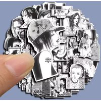 64Pcs Anime White Black NANA Stickers Decals Cartoon Decoration DIY Stationery Scrapbook Notebook Diary Guitar Sticker Toys