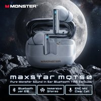 Monster Maxstar MQT50 Bluetooth 6.0 Headphones Punchy Deep Bass Sports Earphone ENC Call Noise Reduction TWS Wireless Earbuds