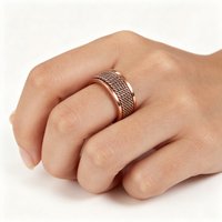 Vinterly Pure Copper Magnetic Rings Twisted Lines Wide 8.4mm Health Energy Finger Cuff Adjustable Jewelry High Magnet Resizable