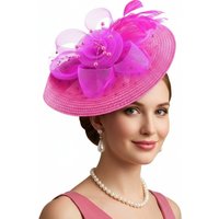 Elegant Hair Drop Fascinator Hat Women Bridal Party Hats Bridal Wedding Show Race Millinery With Fancy Flower Head Accessories