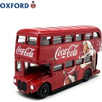Diecast OXFORD 1:76 Scale London Bus Coke Christmas Alloy Car Model Collectible Toy Gift Souvenir Display Ornament