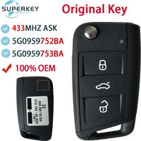 Original For Volkswagen VW Golf 7 For Skoda Octavia A7 Half Keyless 434MHz MQB48 Remote Car Key Fob 5G0959753BA 5G0959752BA