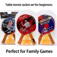 Table tennis racket set for beginners, double-sided adhesive finished racket, horizontal racket, 2 pieces set, ping-pong racket