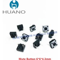 10~100Pcs HUANO Mute Micro Switch 6*6*4.3mm Silent Switch Wireless / Wired Mouse Button microswitch 6X6X4.3 Silent Switches
