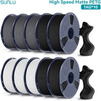 SUNLU High Speed Matte PETG Filament 1.75mm High Toughness Easy Print Fast 3D Printing Material Durable Smooth Finish 1KG Spool