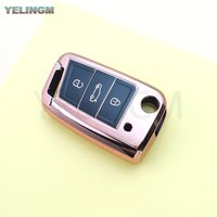 3 Button Car Key Case Cover for Volkswagen VW Golf 7 Gti Mk7 R Touran Skoda Octavia 3 Superb Karoq Kodiaq Seat Leon Mk3 Ateca
