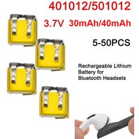 401012/501012 3.7V Battery 401012 3.7V 30mAh/40mAh Rechargeable Lithium Battery for Bluetooth Headsets Small Electronics