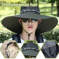 Summer Large Sun Hat Breathable Fishing Caps Sun UV Protection Mesh Fisherman Hat Hiking Outdoor Beach Cap For Men Women