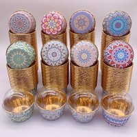 Set , 50 Bohemian style cupcakes with lids, Disposable Muffin Cups With Lids, Heat Resistant Baking Cups,Glossy Cupcake Liners
