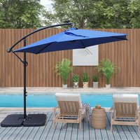 Garden Parasol Cantilever Light Emitting Diode Umbrella Outdoor Solar Light Emitting Diode Lighting Parasol Patio Umbrella