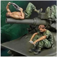 1/35 Scale Resin Figure Model Building Kit Historical Military Us Soldiers Rest Two Figures Unassambled Unpainted Miniature 548