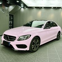 Platinum Begonia Powder Car Sticker Wrap Vinyl Film Color Change PET Bubble Free Film PVC Car Accessories Interior Exterior