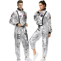Adult Silver Spacesuit Astronaut cosplay Set Halloween Carnival Party Dress up Birthday Gift
